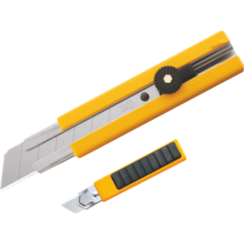 100-H-1 - OLFA "Rubber Inset Grip" Universalmesser mit Ratschenverriegelung