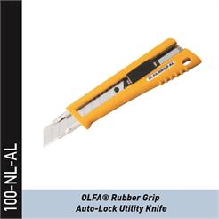 100-NL-AL - OLFA Universalmesser mit Gummigriff und automatischer Verriegelung