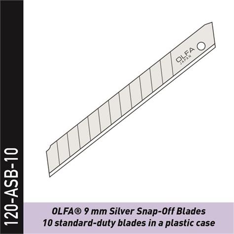 120-ASB-10 - OLFA Ersatzklingen,  45° - 10 Stck. 9mm x 80mm