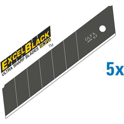 120-HBB-5B - OLFA Excel 25mm Cutterklingen - 45° Ultra scharf, schwarz - 50 Stk.