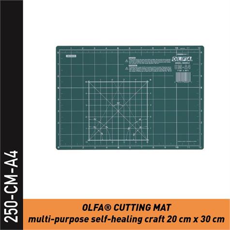 250-CM-A4 - OLFA selbstheilende Schneidematte - 20x30cm, grün, 2mm dick