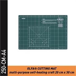 250-CM-A4 - OLFA selbstheilende Schneidematte - 20x30cm, grün, 2mm dick